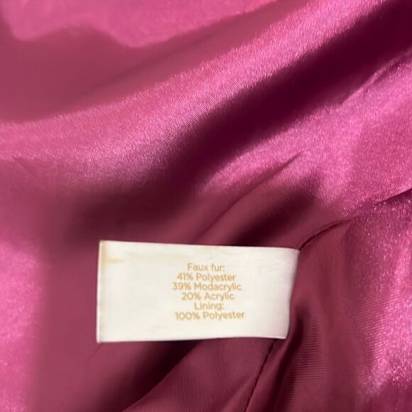 Decree vest faux fur pockets burgundy boho shabby chic Medium - Picture 4 of 5